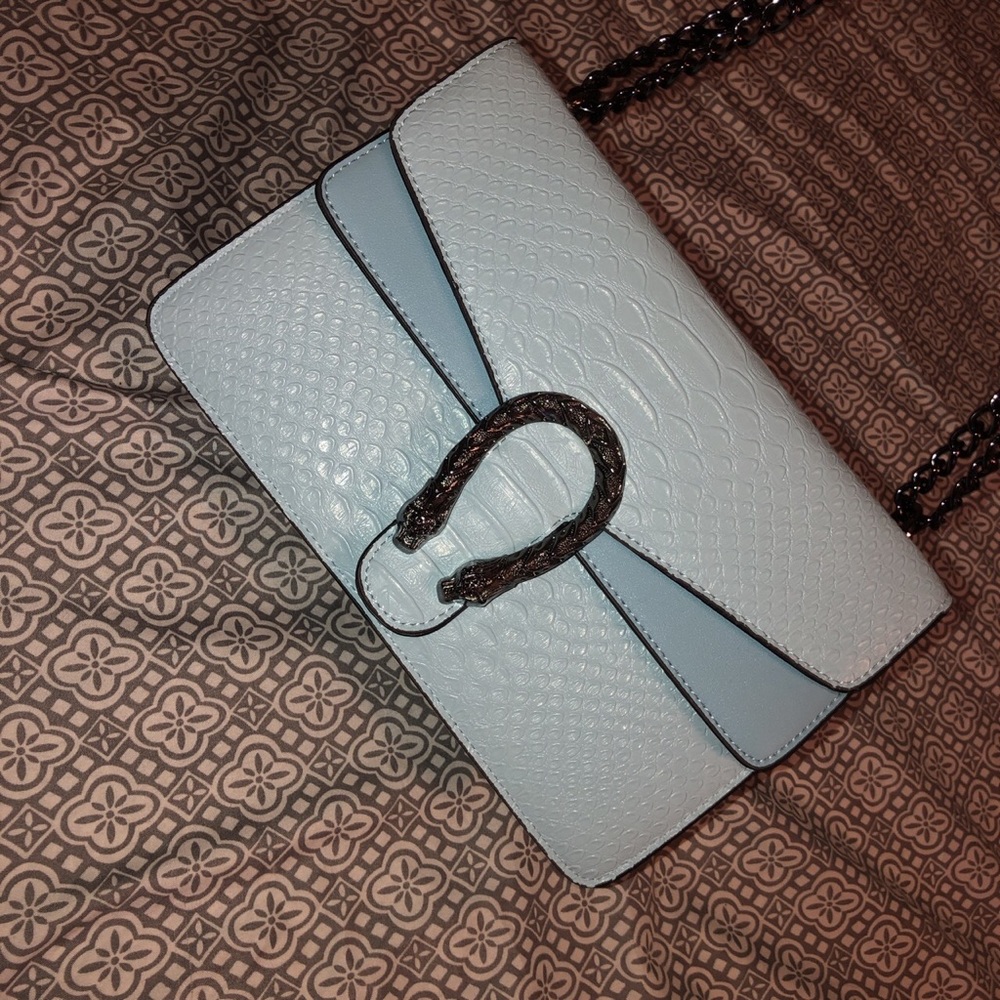 Baby Blue Snakeskin Purse